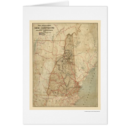 New Hampshire Railroad Map 1894 Cards (Front)