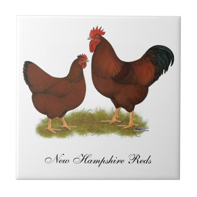 New Hampshire Reds Ceramic Tile (Front)