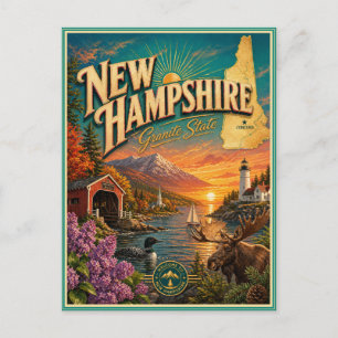 New Hampshire Retro Travel Souvenir Postcard