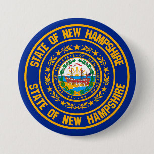 New Hampshire Round Emblem Button