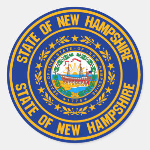 New Hampshire Round Emblem Classic Round Sticker