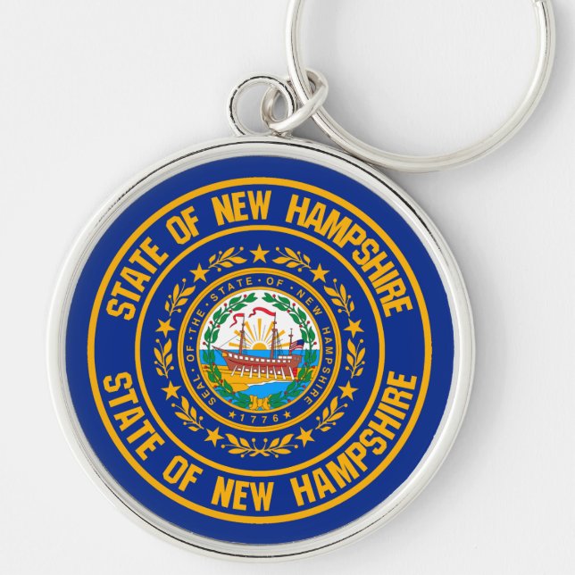 New Hampshire Round Emblem Keychain (Front)