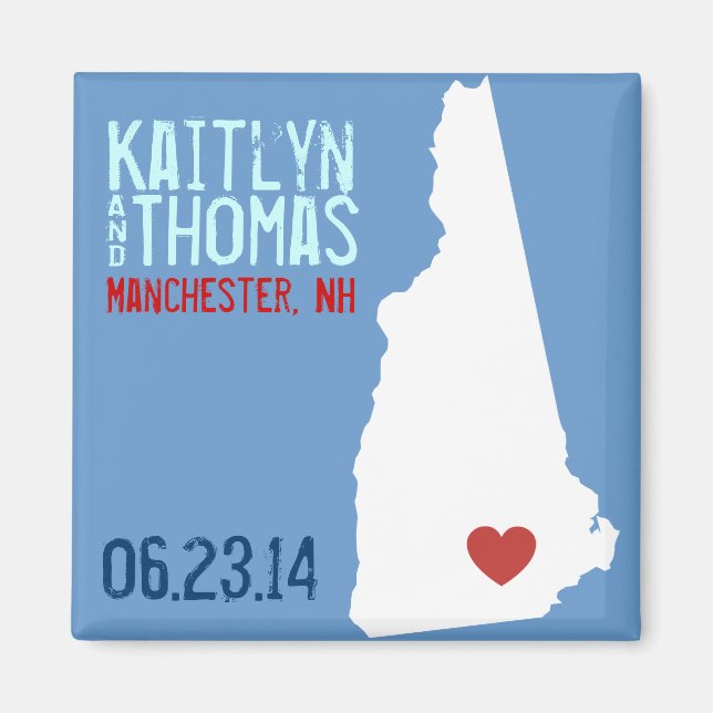 New Hampshire Save the Date - Customizable City Magnet (Front)