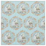 New Hampshire Shells Lighthouse Fabric