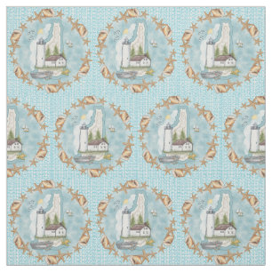 New Hampshire Shells Lighthouse Fabric