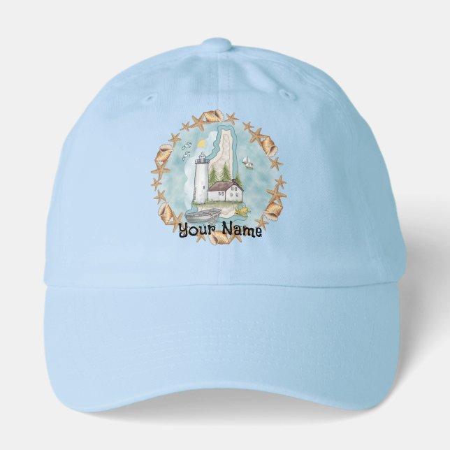 New Hampshire Shells Lighthouse  hat (Front)