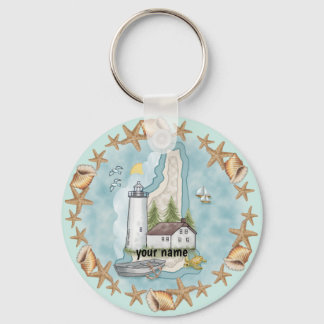 New Hampshire Shells Lighthouse Keychain