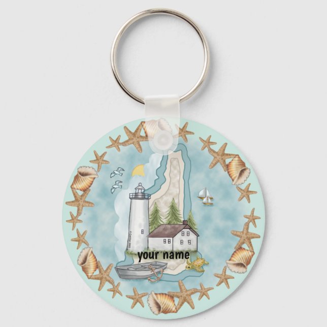 New Hampshire Shells Lighthouse Keychain (Front)