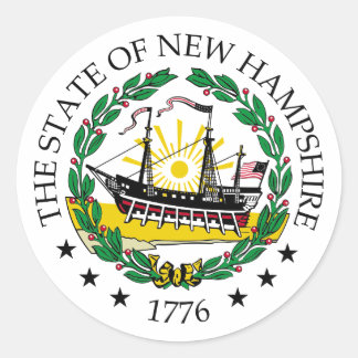New Hampshire sign Classic Round Sticker