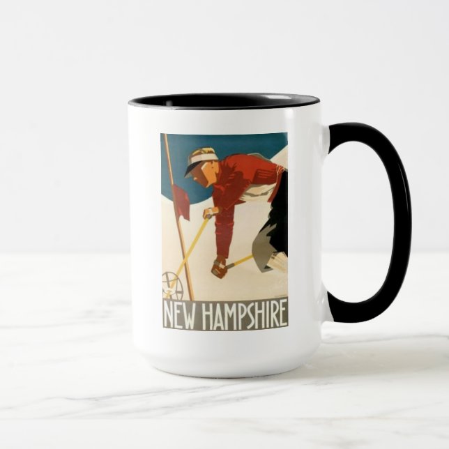New Hampshire Ski Vintage Poster Mug (Right)