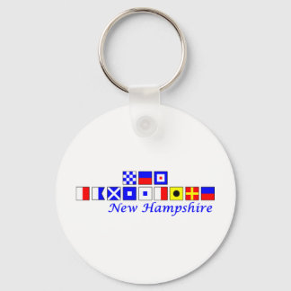 New Hampshire spelled in nautical flag alphabet Keychain
