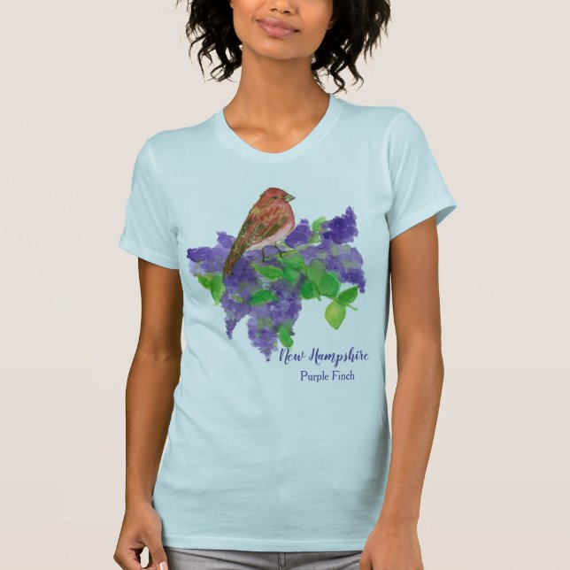 New Hampshire State Bird Purple Finch T-Shirt (Front)