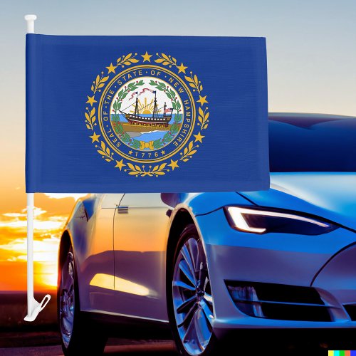 New Hampshire State Car Flag