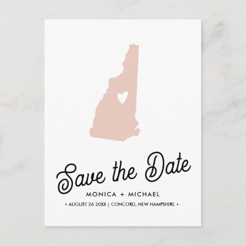 NEW HAMPSHIRE State Destination Wedding ANY COLOR Announcement Postcard