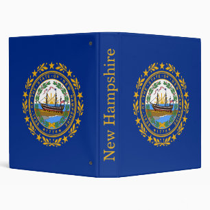 New Hampshire State Flag 3 Ring Binder