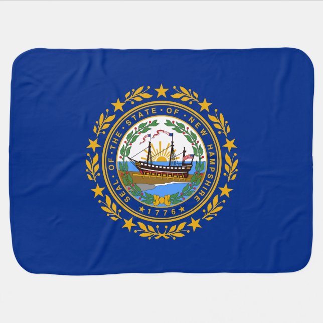 New Hampshire State Flag Baby Blanket (Horizontal)