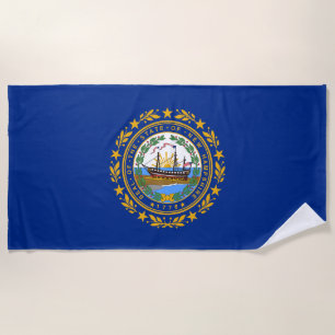 New Hampshire State Flag Beach Towel