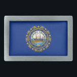 New Hampshire State Flag Belt Buckle<br><div class="desc">Patriotic New Hampshire state flag.</div>