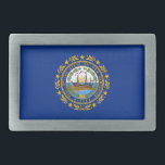 New Hampshire State Flag Belt Buckle<br><div class="desc">Patriotic New Hampshire state flag.</div>