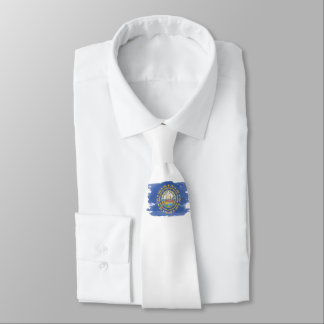 New Hampshire state flag brush stroke Neck Tie