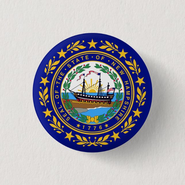 New Hampshire state flag Button (Front)