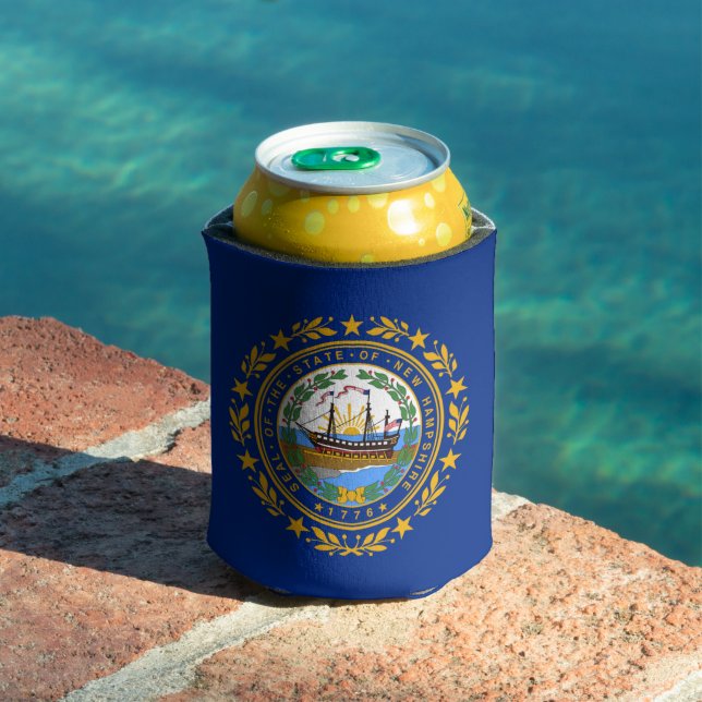 New Hampshire state flag Can Cooler (In Situ Pool)