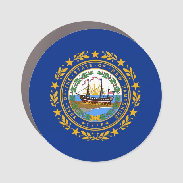 New Hampshire State Flag Car Magnet (Front)