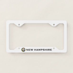 New Hampshire State Flag Custom White   License Plate Frame