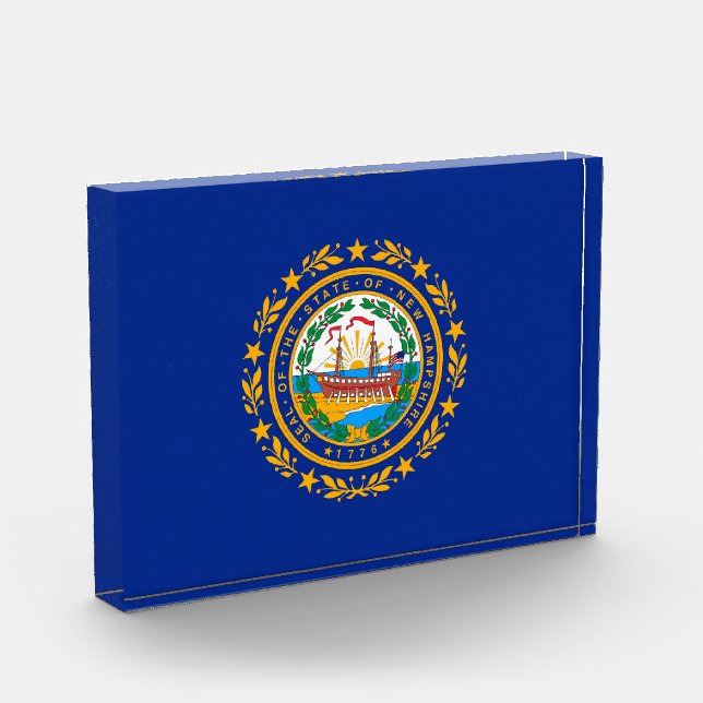 New Hampshire State Flag Design Acrylic Award (Left)