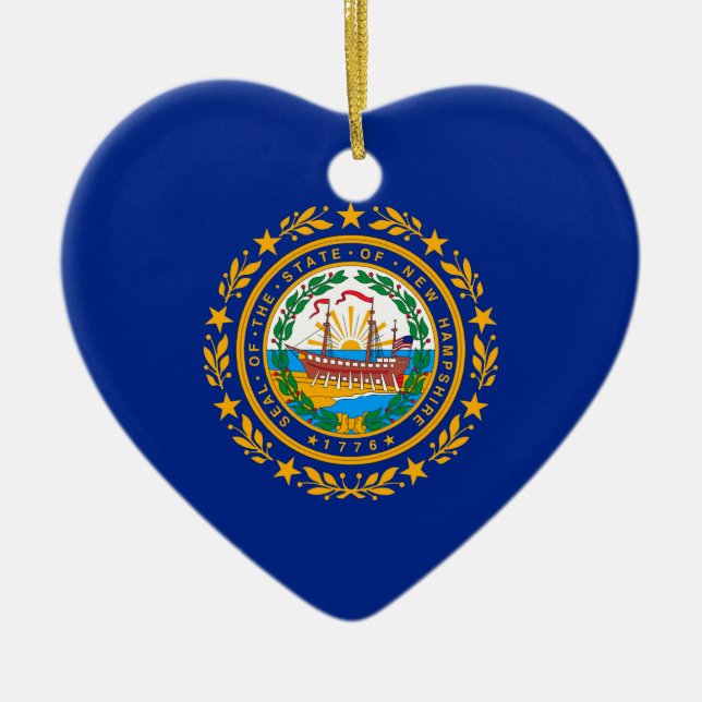 New Hampshire State Flag Design Ceramic Ornament (Front)