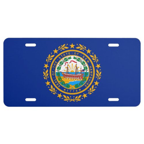 New Hampshire State Flag Design Decor License Plate