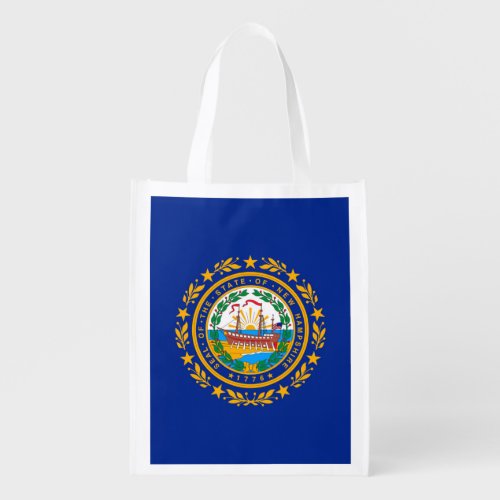 New Hampshire State Flag Design Grocery Bag