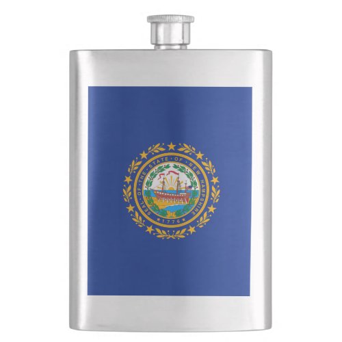 New Hampshire State Flag Design Hip Flask