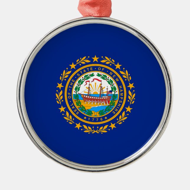 New Hampshire State Flag Design Metal Ornament (Front)