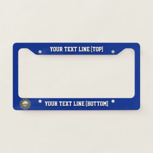 New Hampshire State Flag Design on a Personalized License Plate Frame