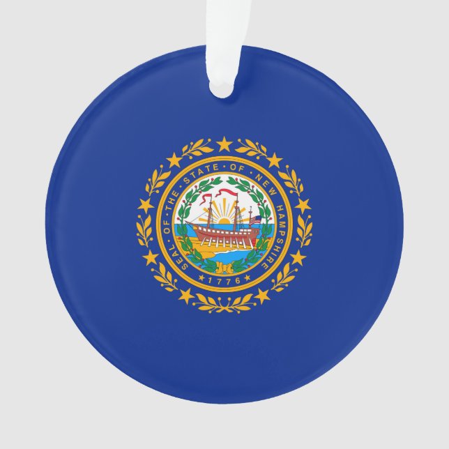 New Hampshire State Flag Design Ornament (Front)