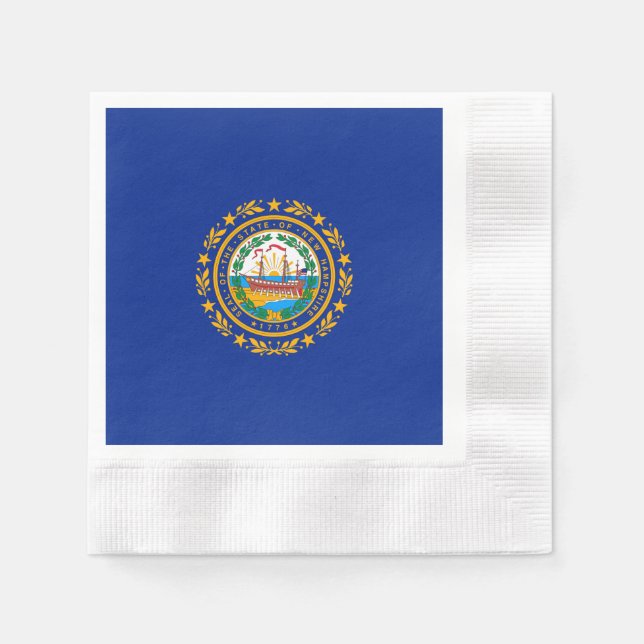 New Hampshire State Flag Design Paper Napkins (Front)