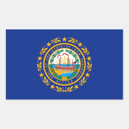 New Hampshire State Flag Design Rectangular Sticker