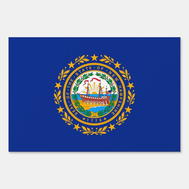 New Hampshire State Flag Design Sign (Front)