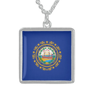 New Hampshire State Flag Design Sterling Silver Necklace