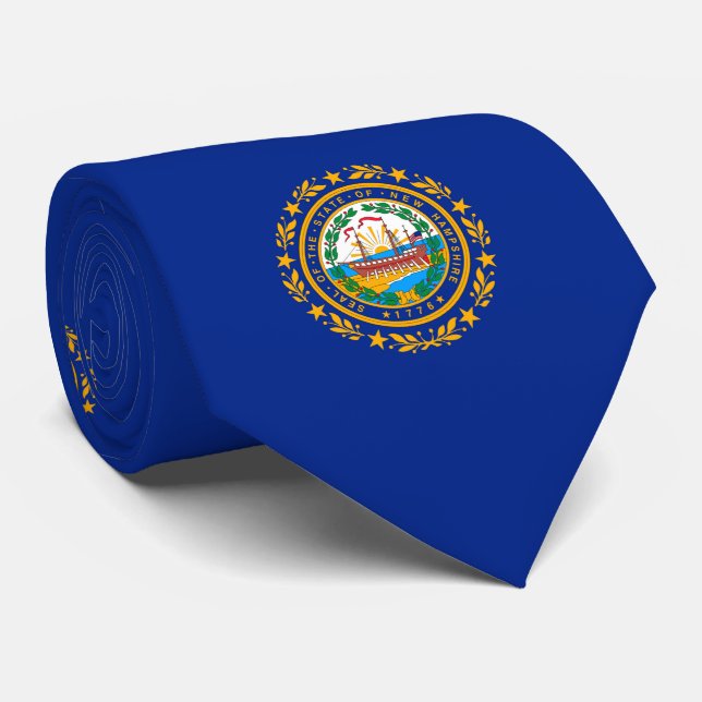 New Hampshire State Flag Design Tie (Rolled)