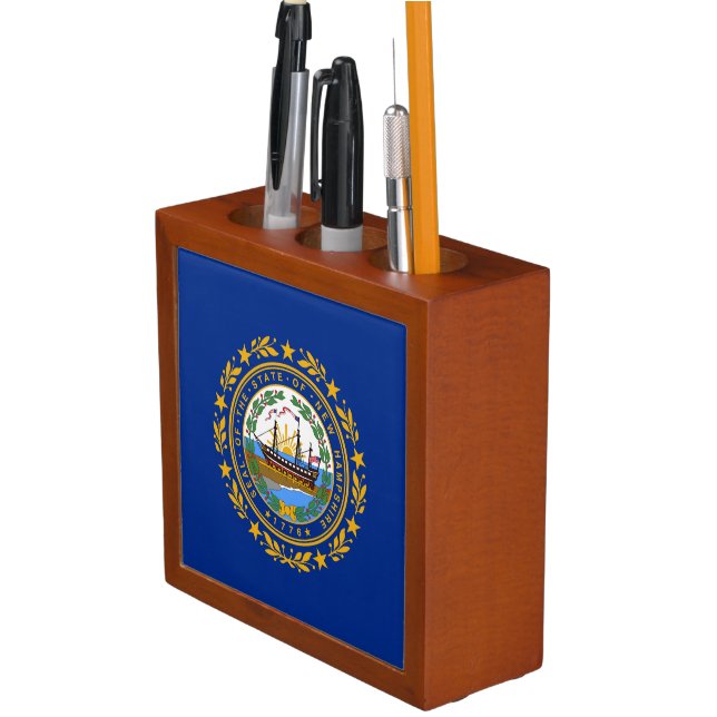 New Hampshire State Flag Desk Organizer (In Situ)