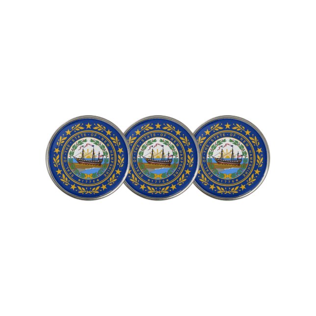 New Hampshire state flag Golf Ball Marker (3 Up)