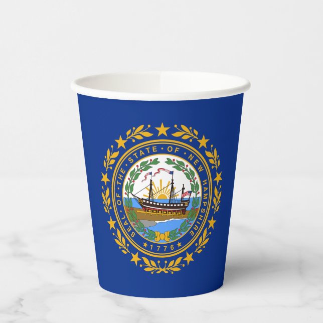 New Hampshire State Flag Paper Cups (Left)