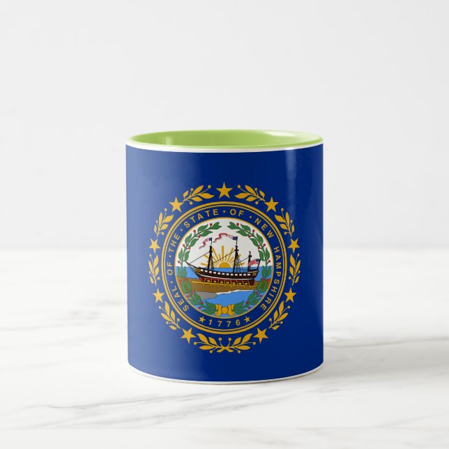 New Hampshire State Flag Two-Tone Coffee Mug (Center)