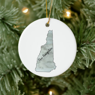 New Hampshire State Illustration Painting Ceramic Ornament