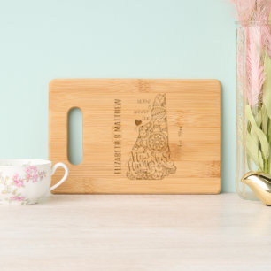New Hampshire state map outline newly weds USA Engraved Cutting Board