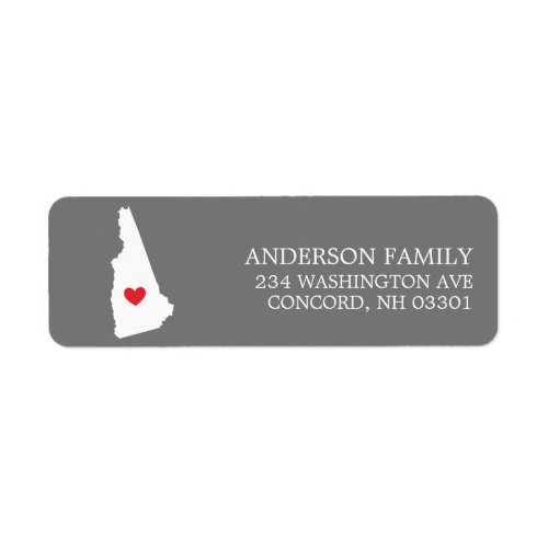 NEW HAMPSHIRE State  Moving Return Address Label