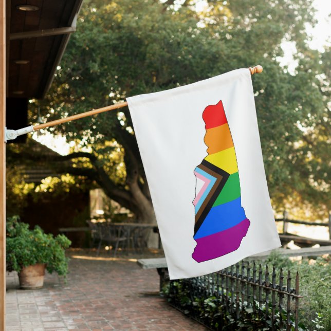 New Hampshire State Pride LGBTQ Progress Pride House Flag (In SItu)