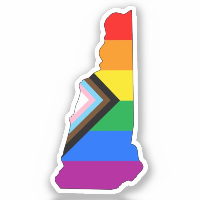 New Hampshire State Pride LGBTQ Progress Pride Sticker (Front)